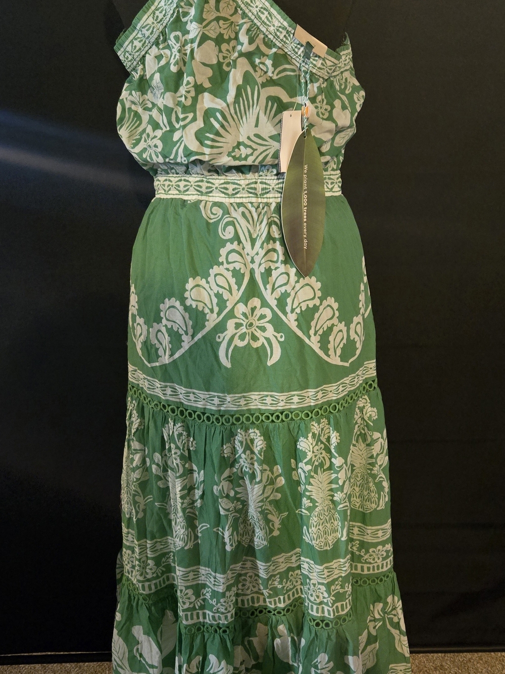 FARM Rio Green and White Tropical Print Maxi Dress - Picture 3 of 6
